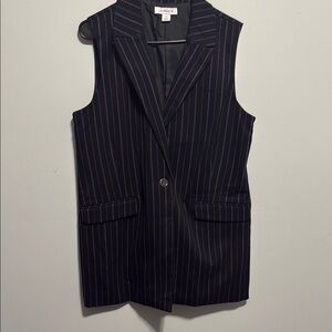 NWOT Liz Claiborne Navy Pinstripe Blazer Vest